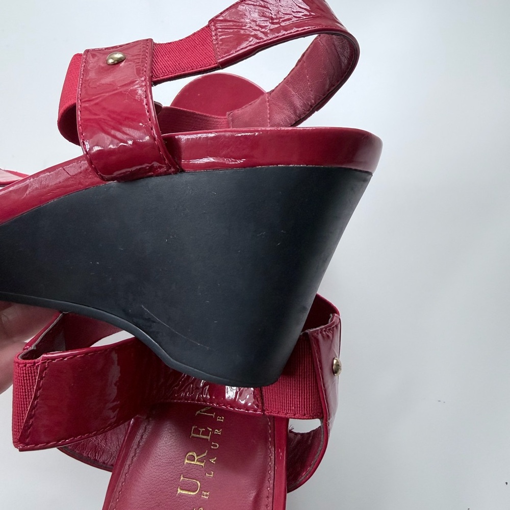 Lauren Ralph Lauren Red Wedge Sandals - Picture 6 of 13